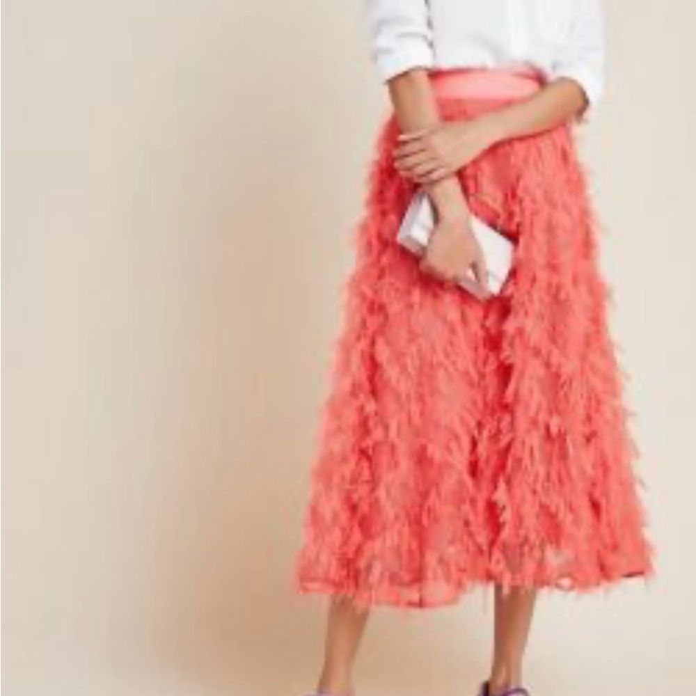 Anthropologie Textured Midi Skirt